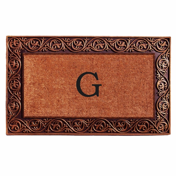 Calloway Mills Monogram Door Mat, Bronze, Black, Natural, 18 in W x 30 in L 10003BRNZG - main
